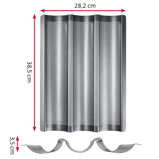 Baguette tálca, acél, 38,5 x 28,2 cm - Westmark