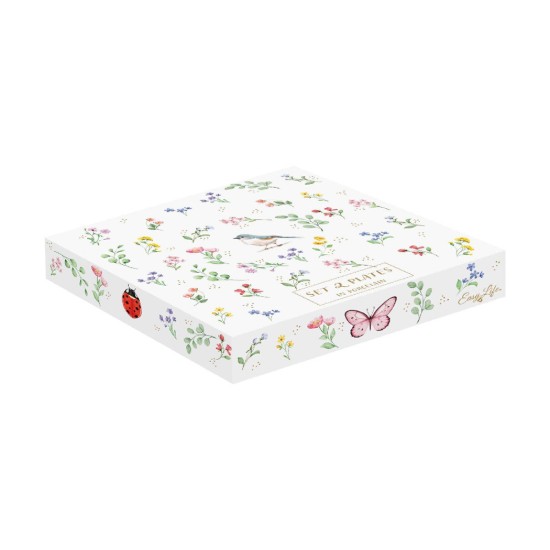 2 darabos tányérkészlet, porcelán, dombornyomott mintával, 16 cm, "Fancy Garden" - Nuova R2S