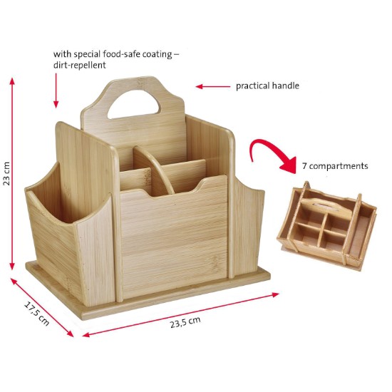 Evőeszköztartó, 7 rekes, bambusz, "Tapas + Friends" - Westmark
