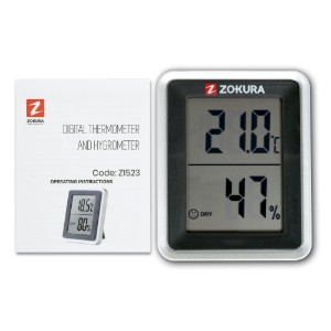 Digitális hőmérő és higrométer - Zokura