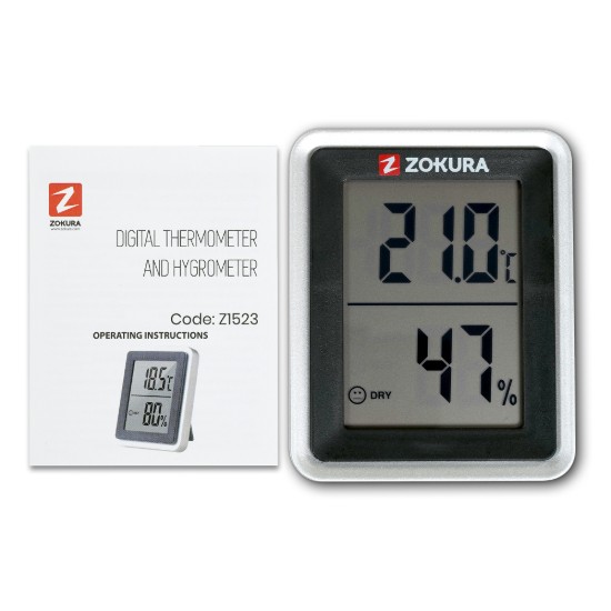 Digitális hőmérő és higrométer - Zokura