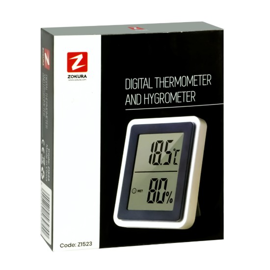Digitális hőmérő és higrométer - Zokura