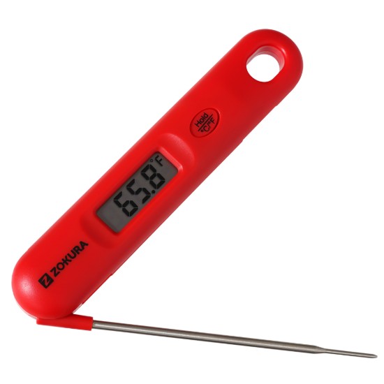 Digitális konyhai hőmérő, piros - Zokura