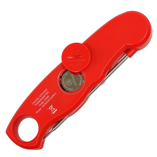 Digitális konyhai hőmérő azonnali leolvasással, piros - Zokura