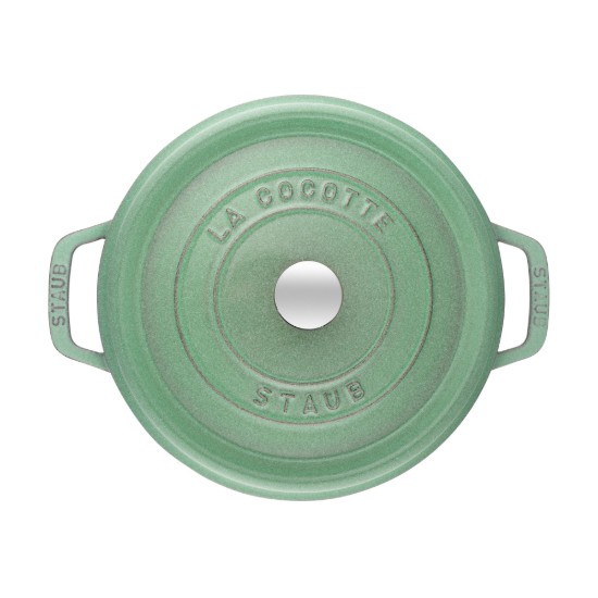 Cocotte főzőedény, öntöttvas, 26 cm / 5,2 l, Sage - Staub