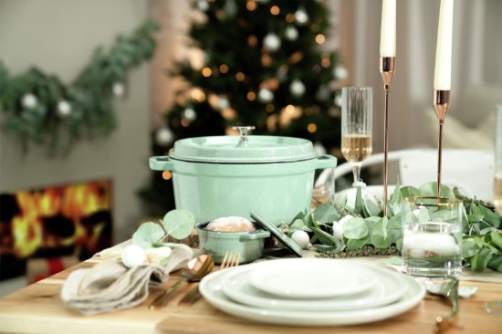 Cocotte főzőedény, öntöttvas, 26 cm / 5,2 l, Sage - Staub