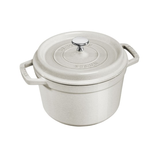 Cocotte mély főzőedény, öntöttvas, 24 cm / 4,7 L, White Truffle - Staub