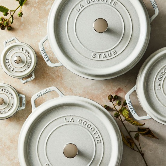 Cocotte mély főzőedény, öntöttvas, 24 cm / 4,7 L, White Truffle - Staub