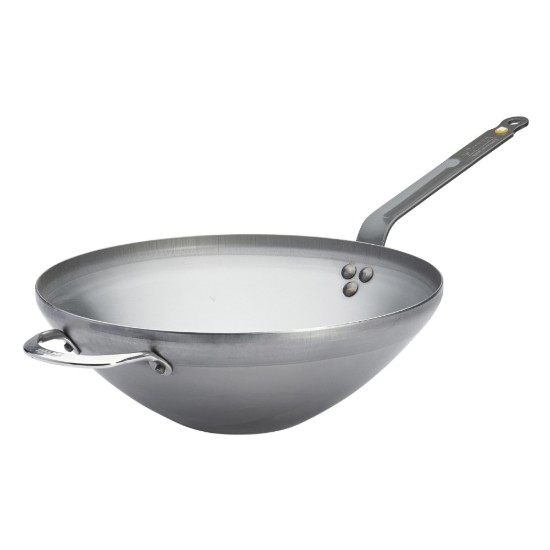"Mineral B" wok serpenyő, acél, 32 cm - "de Buyer" márka