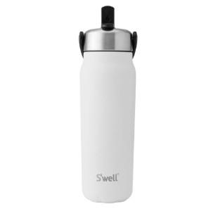 Szigetelt vizes palack beépített szalmával, rozsdamentes acél, 700 ml, "Explorer Flip Straw", Moonstone - S'well