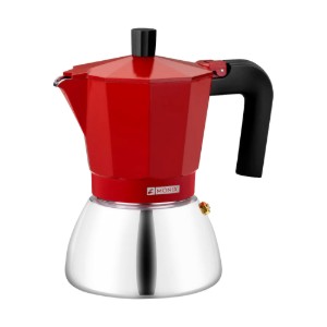 Rozsdamentes acél/alumínium kávéfőző, 470ml, piros - Monix