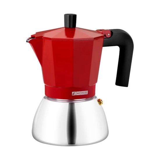 Rozsdamentes acél/alumínium kávéfőző, 470ml, piros - Monix