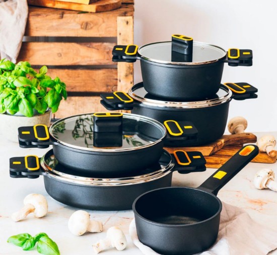 Lábas tál fedővel, alumínium, 28 cm/5,7 l, "Daily Pro" - BRA