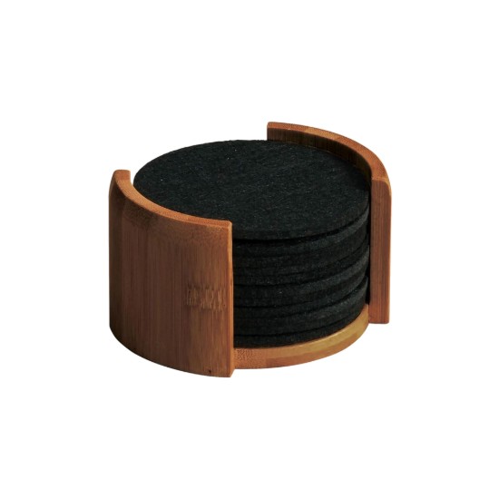 12 pohártartós készlet, szintetikus filc, 10 cm, fekete - Kesper