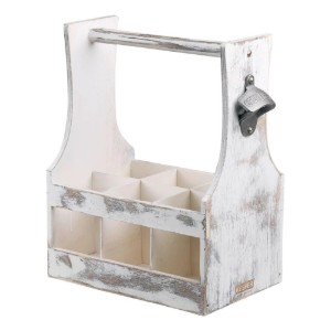 Sörösüveg szállítódoboz, 6 rekesszel, Vintage White - Kesper