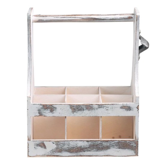 Sörösüveg szállítódoboz, 6 rekesszel, Vintage White - Kesper