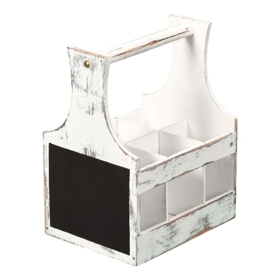 Evőeszközök és fűszertartó, 6 rekeszes, Vintage White - Kesper