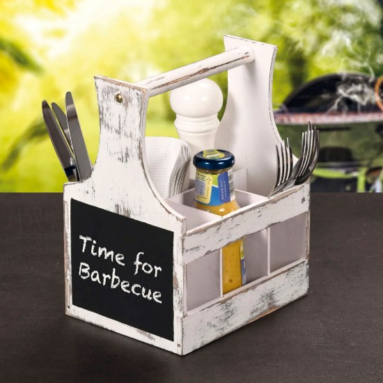 Evőeszközök és fűszertartó, 6 rekeszes, Vintage White - Kesper