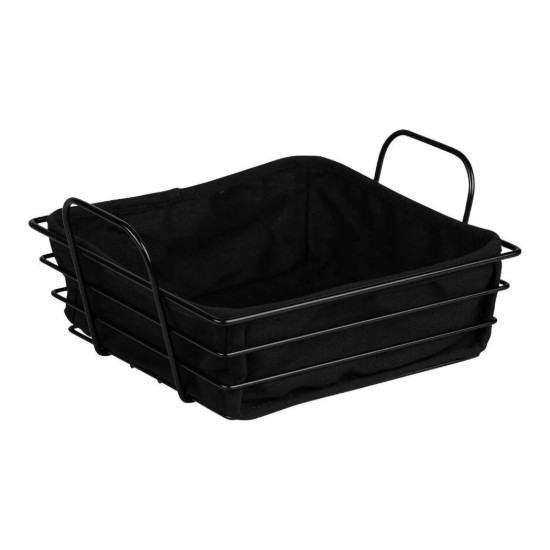 Kenyérkosár, fém, 25,5 x 22,5 cm, fekete - Kesper