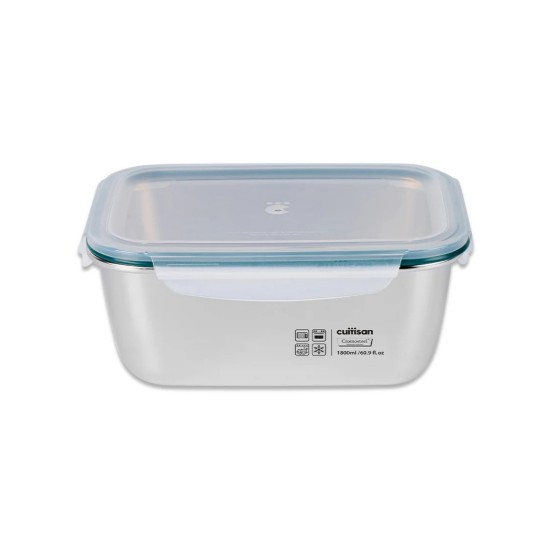 Téglalap alakú ebédtartó, rozsdamentes acél, 1800 ml, "Simple" - Cuitisan