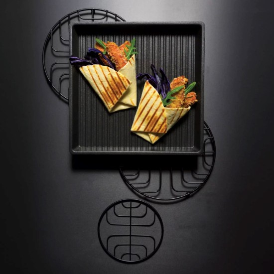 Négyzet alakú grillsütő tálca, alumínium, 26 x 26 cm, "Speed ​​​​Oven" - AMT Gastroguss