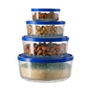 4 kerek tartály készlet, üvegből, "Igloo" - Borgonovo