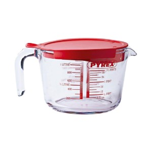 Mérőbögre, fedéllel, hőálló üveg, 1000 ml - Pyrex