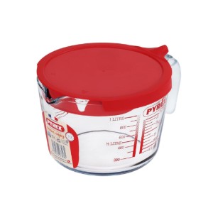 Mérőbögre, fedéllel, hőálló üveg, 1000 ml - Pyrex