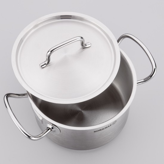 Főzőedény, rozsdamentes acél, fedővel, 16 cm / 3 L, "Proline Gastro" - Korkmaz