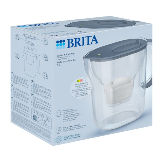 Vízszűrő kancsó BRITA Style Essential 3,6 L Maxtra Pro (Stone Blue)