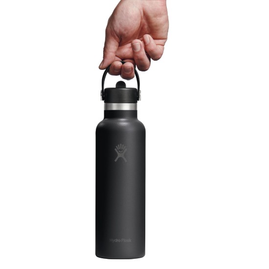 Hőszigetelő palack, rozsdamentes acél, 620ml, "Standard Straw", Black - Hydro Flask