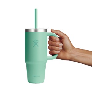 "All Around Travel" hőszigetelt pohara, rozsdamentes acél, 710 ml, átlátszó fedéllel, Mermaid Green - Hydro Flask