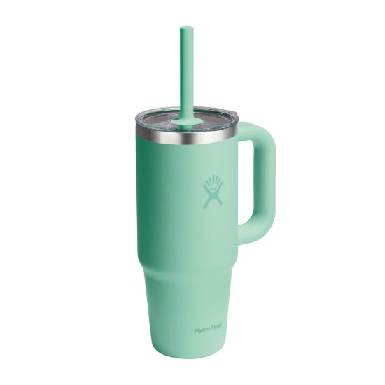 "All Around Travel" hőszigetelt pohara, rozsdamentes acél, 710 ml, átlátszó fedéllel, Mermaid Green - Hydro Flask