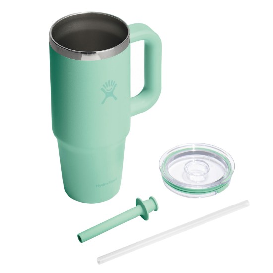 "All Around Travel" hőszigetelt pohara, rozsdamentes acél, 710 ml, átlátszó fedéllel, Mermaid Green - Hydro Flask