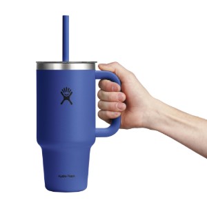 Hőszigetelt pohár, rozsdamentes acél, 950 ml, átlátszó tetővel, “All Around Travel”, Capri Blue - Hydro Flask