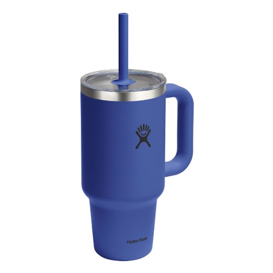 Hőszigetelt pohár, rozsdamentes acél, 950 ml, átlátszó tetővel, “All Around Travel”, Capri Blue - Hydro Flask