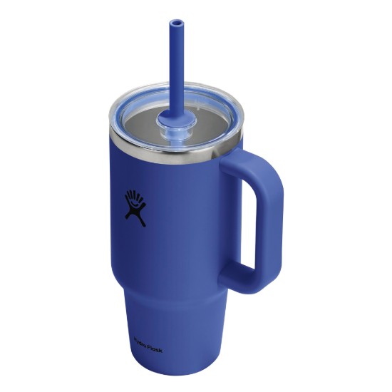 Hőszigetelt pohár, rozsdamentes acél, 950 ml, átlátszó tetővel, “All Around Travel”, Capri Blue - Hydro Flask