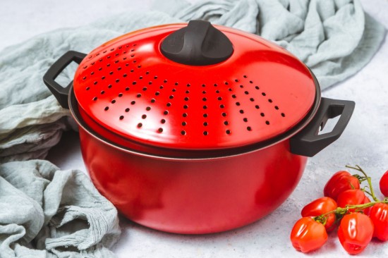 Szénacél főzőedény tésztafőzéshez 4 l, piros - Kitchen Craft