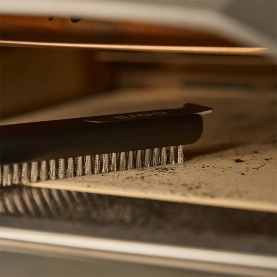 Pizzasütő tisztítókefe, rozsdamentes acél, hosszú nyél - Ooni