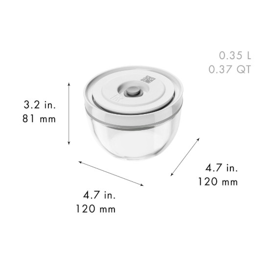 Üvegből készült, mindent egyben vákuumtál, 12 cm / 350 ml, "FRESH & SAVE" - Zwilling