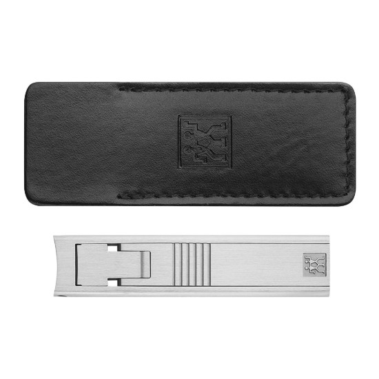 Kompakt körömvágó, rozsdamentes acél, 59 mm, fekete védőbőr tok - Zwilling PREMIUM