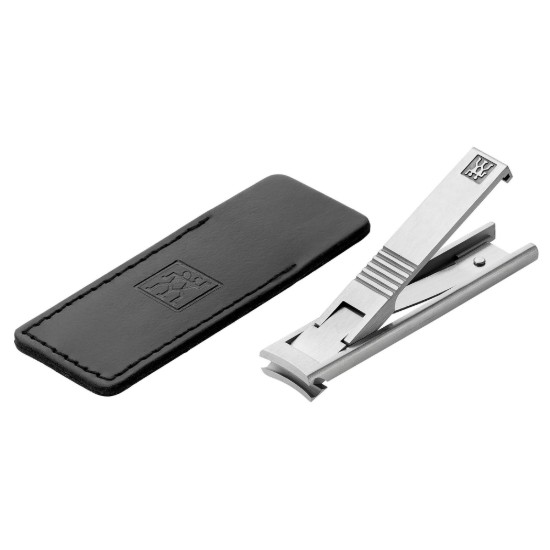 Kompakt körömvágó, rozsdamentes acél, 59 mm, fekete védőbőr tok - Zwilling PREMIUM