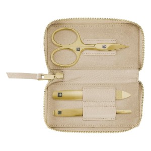 3 részes manikűr készlet, rozsdamentes acél, bőrtok, Crem - Zwilling PREMIUM