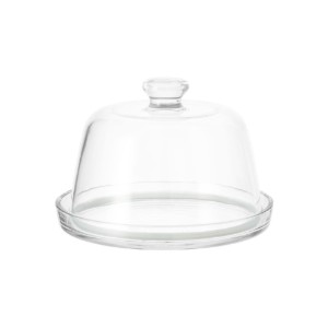 Tál sajtok kiszolgálására, fedéllel, 22 cm, üvegből - Borgonovo