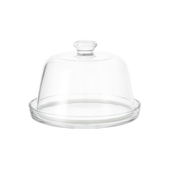 Tál sajtok kiszolgálására, fedéllel, 22 cm, üvegből - Borgonovo