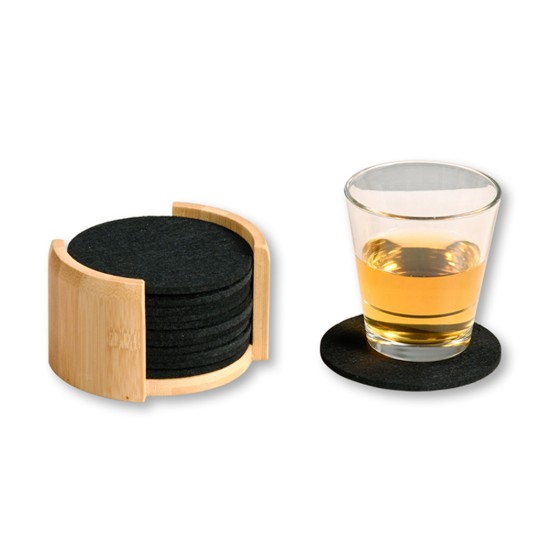 Pohár alapalátátláta, 12 darab, szintetikus filc, 10 cm, fekete - Kesper