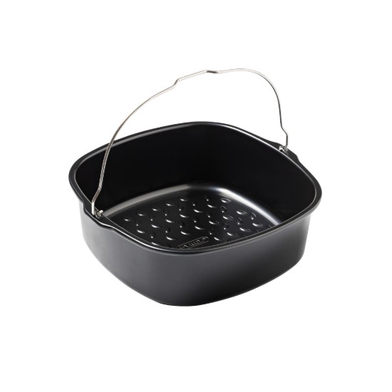 Négyzet alakú légkeveréses fritőz tartály, acél, 21 x 20 cm - Pyrex