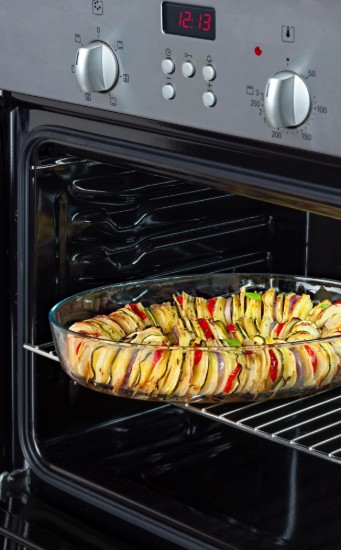 Ovális tepsi fedővel, hőálló üvegből, 35 x 24 cm / 3,1 L, "Cook&Store", kék - Pyrex