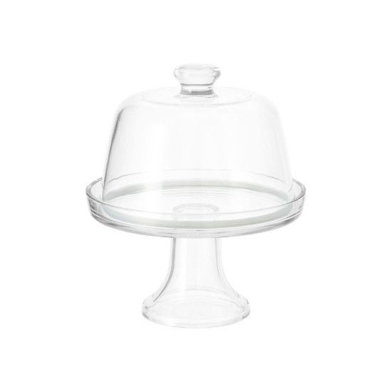 Tál sajtok kiszolgálására, lábbal és fedéllel, 22 cm, üvegből - Borgonovo