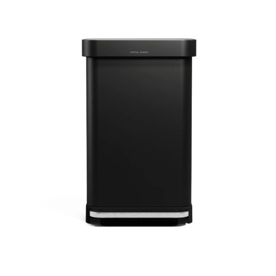 Téglalap alakú szemetes, 45 L, pedállal, Matte Black - simplehuman